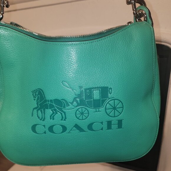 Coach Handbags - Coach Jes Hobo Horse Carriage Logo Leather Shoulder Bag EUC